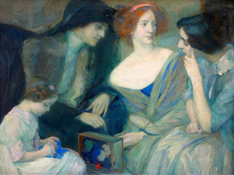 1864-Julie Wolfthorn - Signore in conversazione